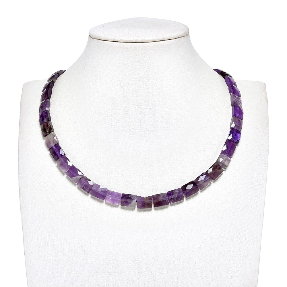 Rectangular strand, amethyst, 10 x 8mm, faceted (39cm) | Marco Schreier