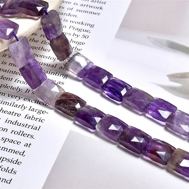 Strang Rechteck, Amethyst, 10 x 8mm, facettiert (39cm) | Marco Schreier