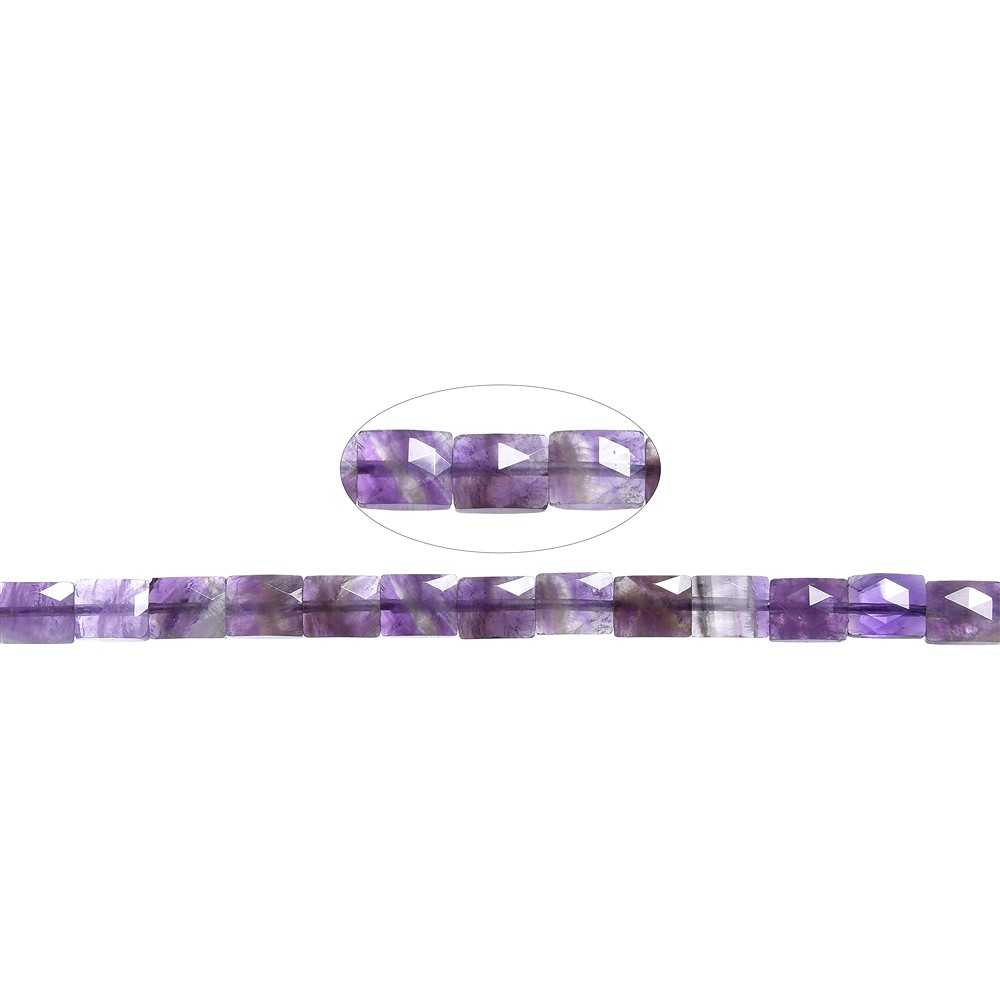 Rectangular strand, amethyst, 10 x 8mm, faceted (39cm) | Marco Schreier