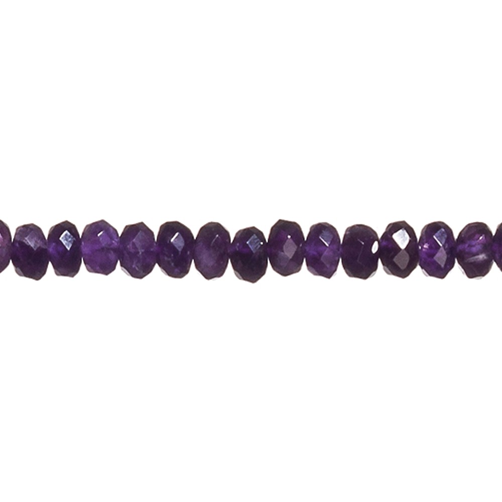 Button strand, amethyst, faceted, 06mm | Schreier gems, healing stones & jewelry