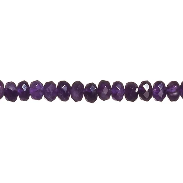 Button strand, amethyst, faceted, 06mm | Schreier gems, healing stones & jewelry