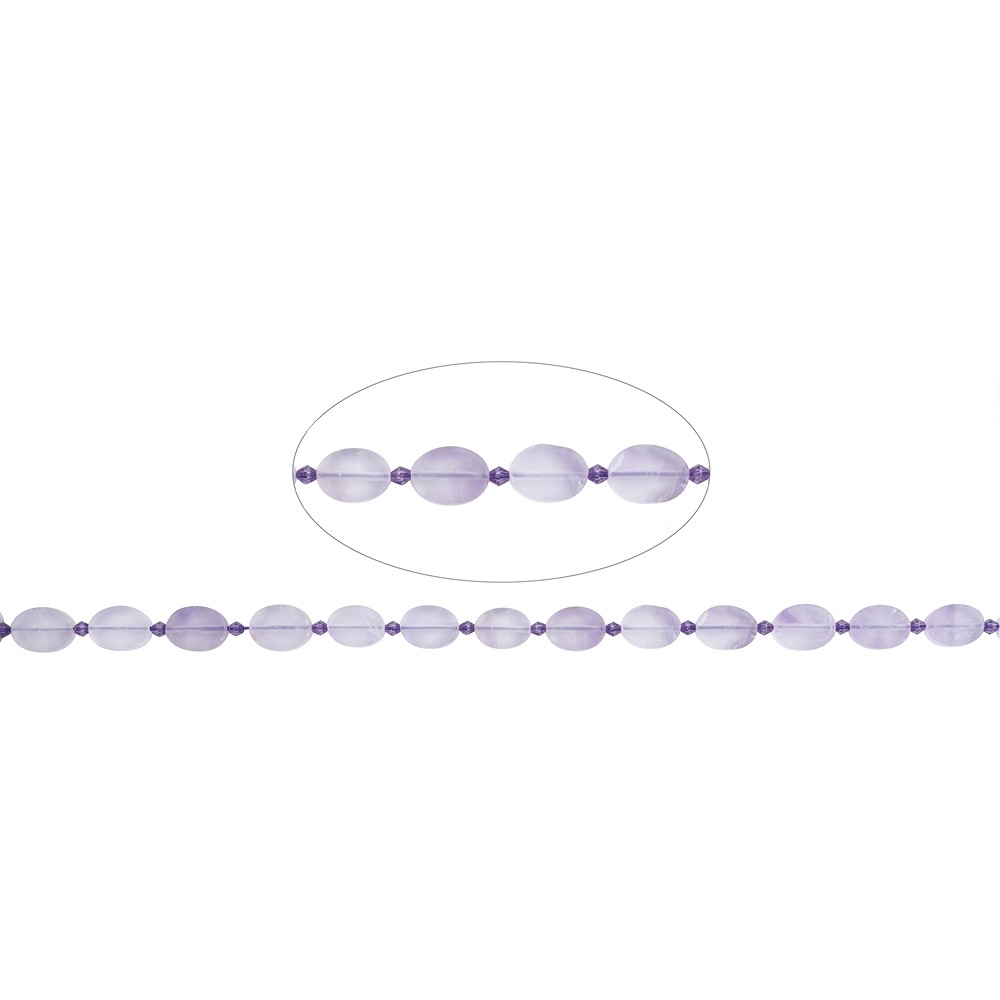 Rang de collier carr&#xE9;, Am&#xE9;thyste (claire), mat, 12 x 8,5mm | Marco Schreier