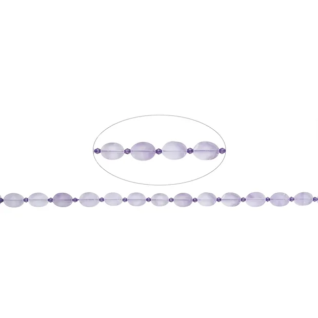 Lense strand, angular, Amethyst (light), matt, 12 x 8.5mm | Marco Schreier