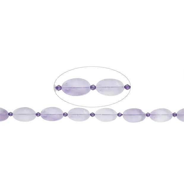 Strang Linse eckig, Amethyst (hell), matt, 18 x 11mm | Marco Schreier