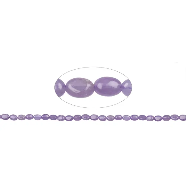 Lense strand, amethyst (lilac), 07-08 x 05-06mm | gems, healing stones & jewelry