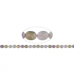 140120304726 Strand of Lenses, mixed quartz, 10 x 08mm, faceted | Marco Schreier