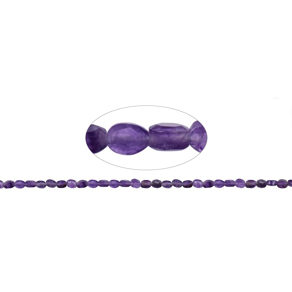 Mini filo ovale, ametista, bordo sfaccettato, 06 x 04 mm | Marco Schreier