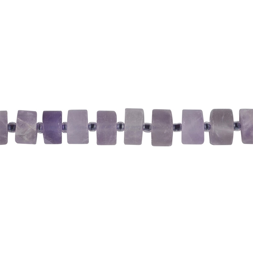 Filo di ametista "a forma di ruota", opaco, 03-05 x 06-08 mm (39 cm) | Marco Schreier