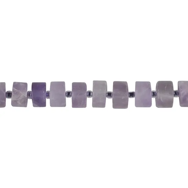 Strang "Wheel Shape" Amethyst, matt, 03-05 x 06-08mm (39cm) | Marco Schreier