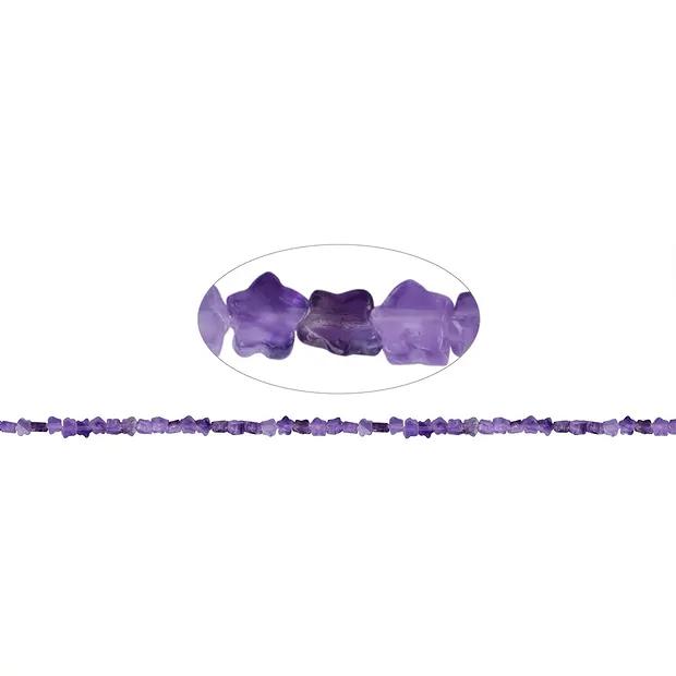 Strand mini star flat, amethyst, 04mm | wholesale gems, healing stones & jewelry