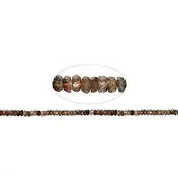 140140304520 Rang de colliers Boutons, Andalousite, facetté, 02-04 x 04-07mm (39cm), dégradé | Marco Schreier