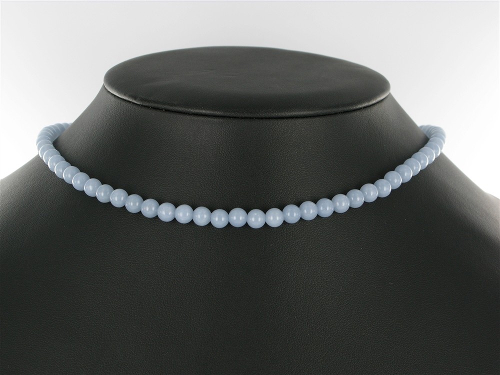 Rang de collier boules, Anhydrite (Angélite), 06mm (39cm) | Marco Schreier