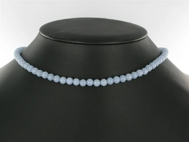 Rang de collier boules, Anhydrite (Angélite), 06mm (39cm) | Marco Schreier