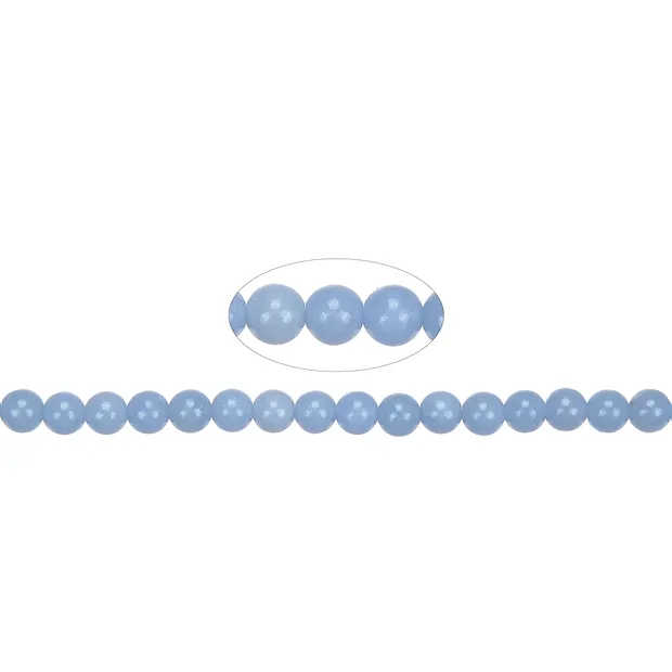 Rang de collier boules, Anhydrite (Angélite), 06mm (39cm) | Marco Schreier