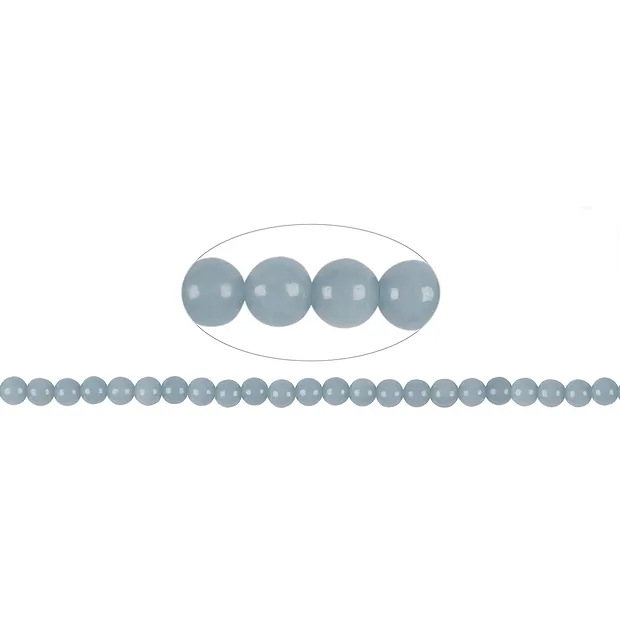 Rang de collier boules, Anhydrite (Angélite), 08mm | Marco Schreier