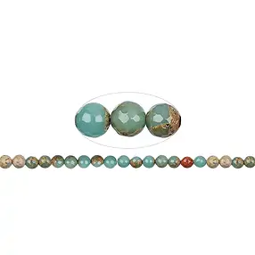 Rang de colliers boules, anhydrite en matrice, à facettes, 08mm | Marco Schreier
