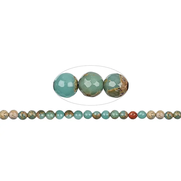 Rang de colliers boules, anhydrite en matrice, à facettes, 08mm | Marco Schreier