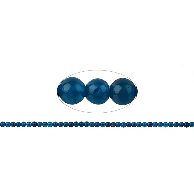 Rang de collier boules, apatite (stab.) extra, 03mm | Marco Schreier