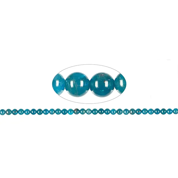 Rang de colliers boules, apatite (stab.) extra, 06mm (39cm) | Marco Schreier