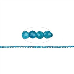 140200104021 Rang de colliers boules, apatite, facett&#xE9;, 02mm (38cm) | Marco Schreier