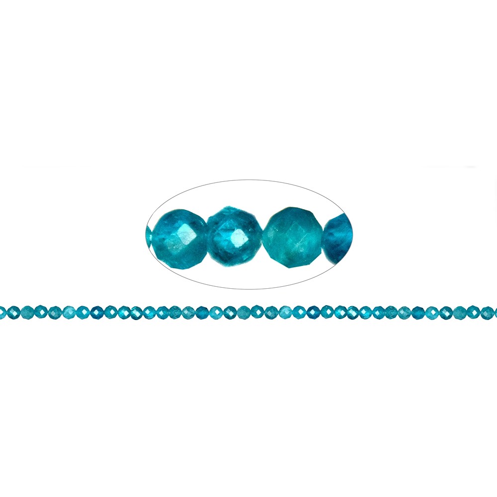 String Beads, Apatite (stab.) A+, faceted, 03mm (38cm) | Marco Schreier