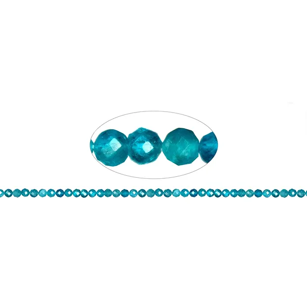 String Beads, Apatite (stab.) A+, faceted, 03mm (38cm) | Marco Schreier