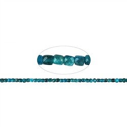 140200208421 Cubo a filo, apatite scura (stab.), sfaccettato, 04 mm (39 cm) | Marco Schreier