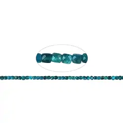 140200208421 Strand cube, dark apatite (stab.), faceted, 04mm (39cm) | Marco Schreier