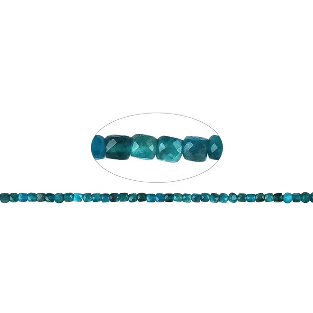 Rang de colliers, apatite foncé (stab.), facetté, 04mm (39cm) | Marco Schreier