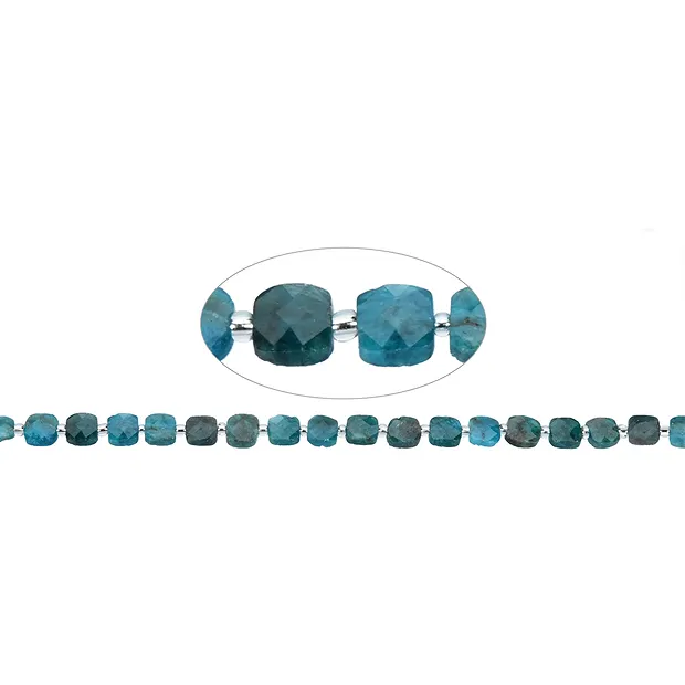 Stringed beads, apatite (stab.), 08 - 09mm, faceted | Marco Schreier