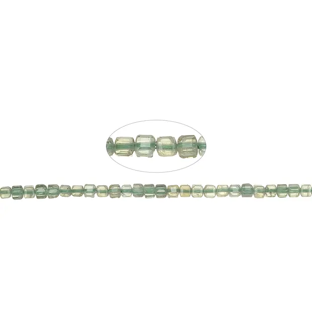 Cubo in fili, Apatite (verde), 02 mm, sfaccettato (39 cm) | Marco Schreier