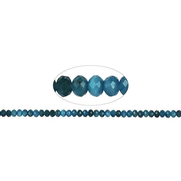Rang de colliers, apatite (stab.), facetté, 03 x 05mm (39cm) | Marco Schreier