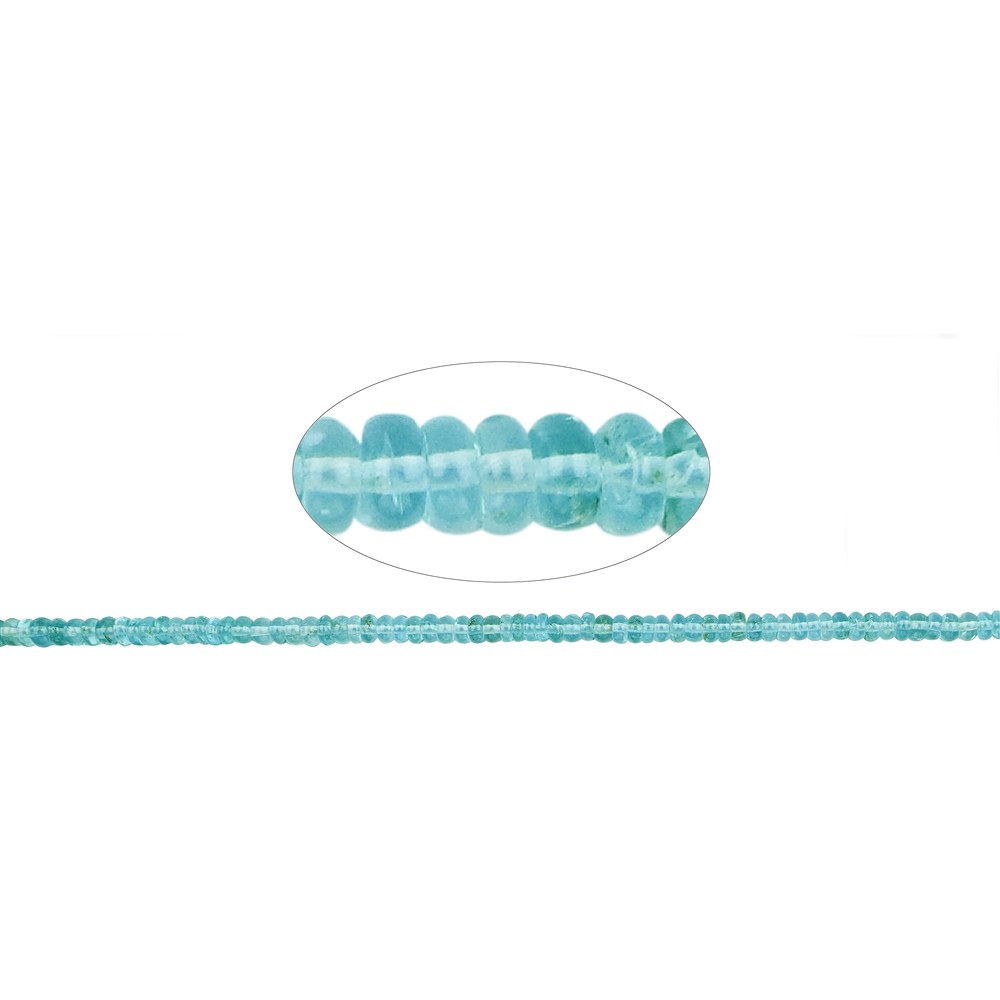 Button strand, apatite (stab.), 03 x 05mm | wholesaler gems & healing stones