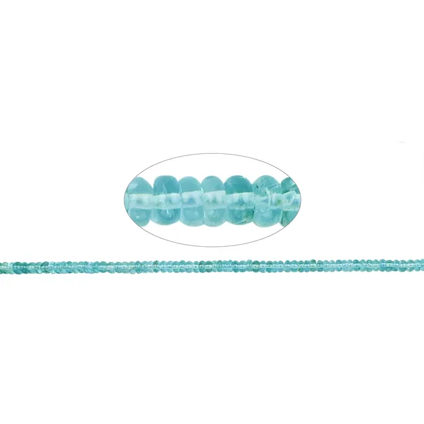 Filo di bottone, apatite (stab.), 03 x 05 mm | grossista gemme e pietre curative