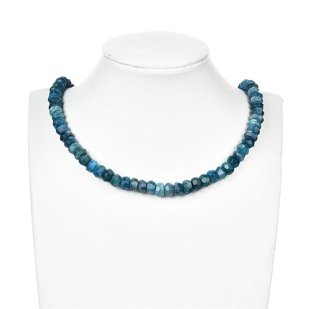 Bottone a filo, apatite (stab.), sfaccettato, 05-06 x 09-10mm (39cm) | Marco Schreier