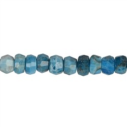 140200316626 Strand button, apatite (stab.), faceted, 05-06 x 09-10mm (39cm) | Marco Schreier