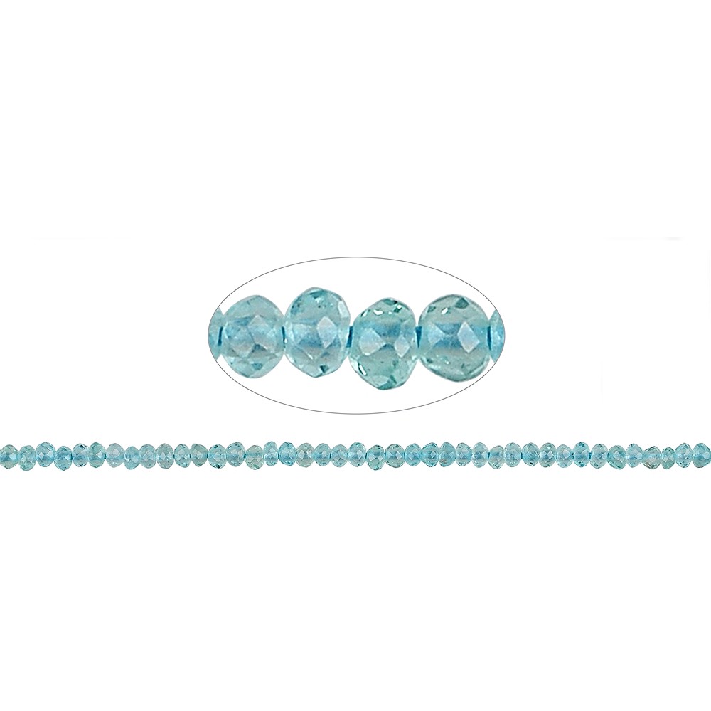 Button strand, light apatite (stab.), faceted, 02 x 03mm | Marco Schreier