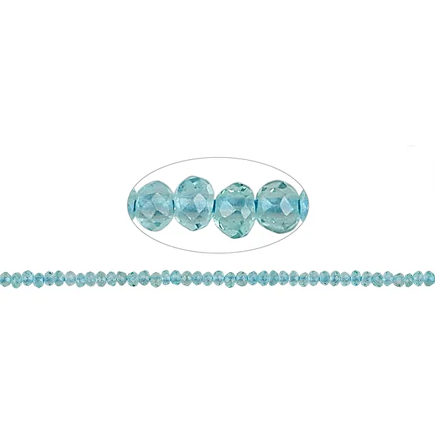 Bottone a filo, apatite chiara (stab.), sfaccettato, 02 x 03 mm | Marco Schreier