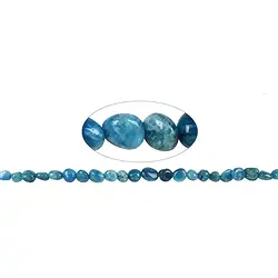 140200605720 Strand of Tumbled Stones, Apatite A, 08-10mm, flat | Marco Schreier