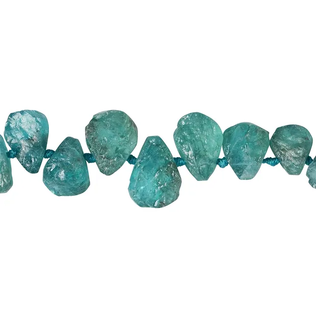 Drop strand (rough), apatite (stab.), 07-08 x 10-13mm, with gradient (44cm) | Marco Schreier