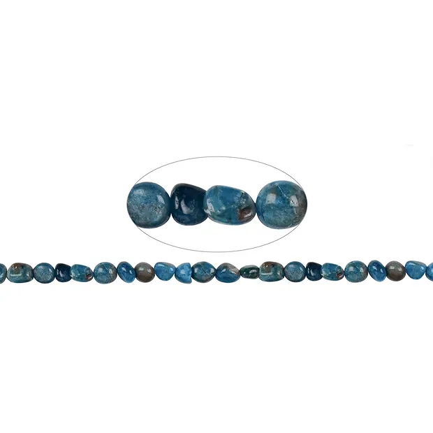 Strang Nuggets, Apatit (stab.), 07 - 08mm | GH Edelsteine, Heilsteine & Schmuck