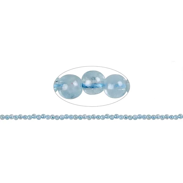 Strang Kugeln, Aquamarin, 03mm | Großhändler Edelsteine, Heilsteine & Schmuck