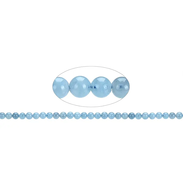 Rang de collier boules, Aigue-marine, 05-06mm | Marco Schreier