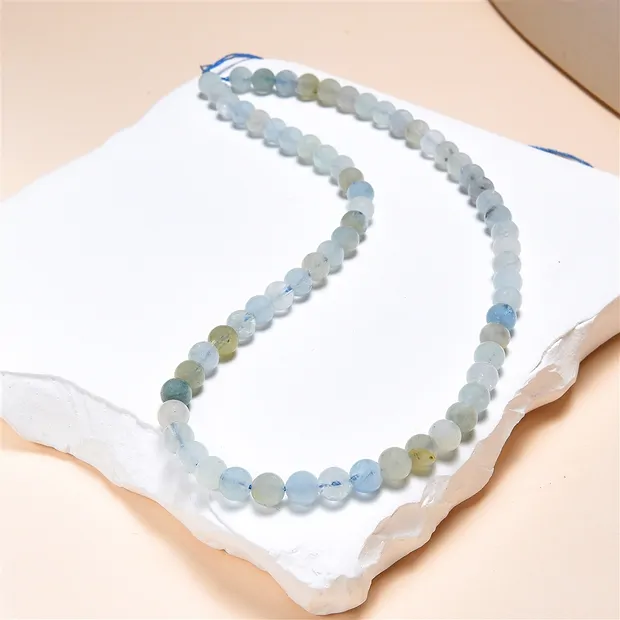 String Beads, Aquamarine/Heliodor (light) B, 06mm | Marco Schreier