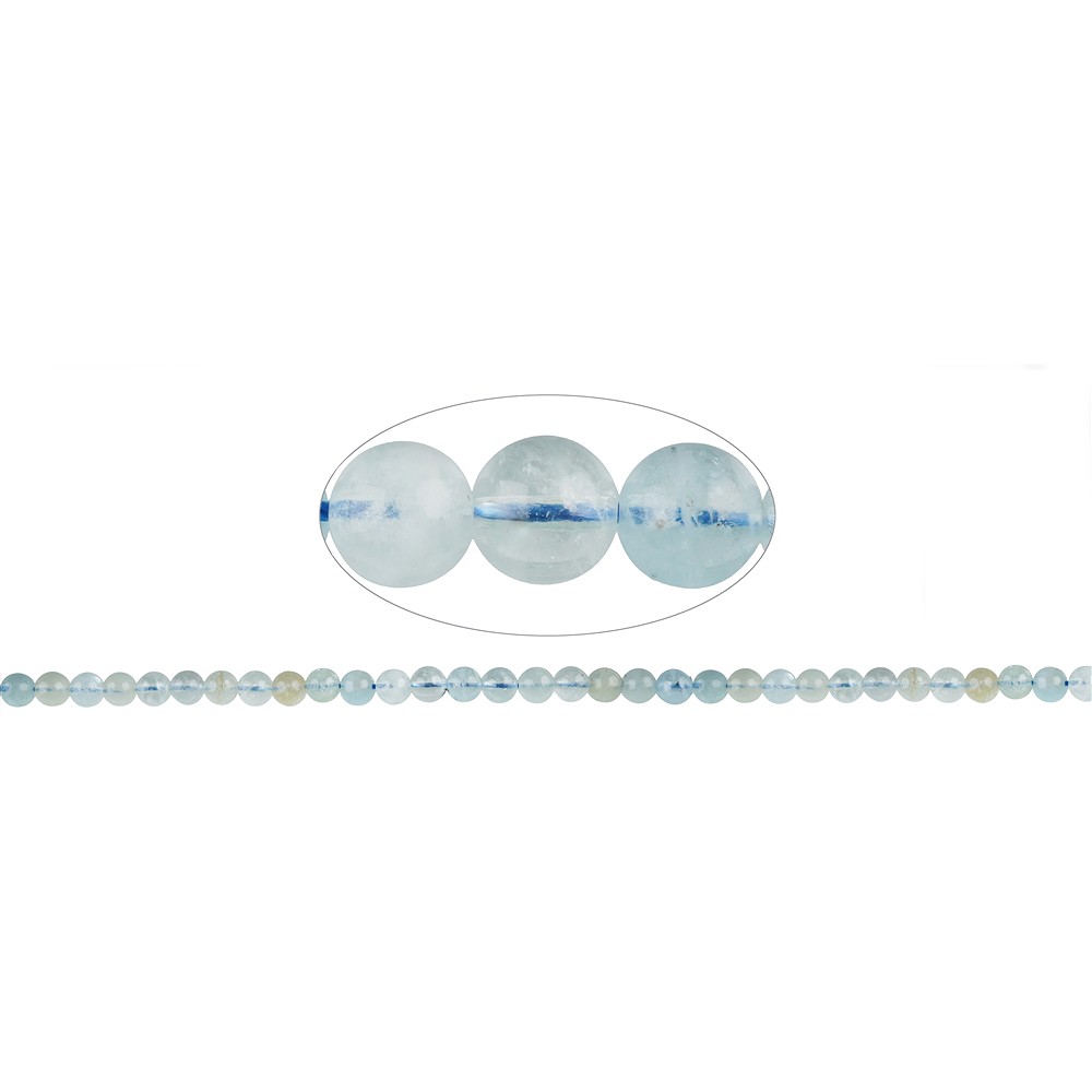 Rang de collier boules, Aigue-marine/Héliodore (clair), 06mm | Marco Schreier