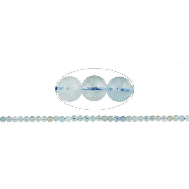 Rang de collier boules, Aigue-marine/Héliodore (clair) A, 06mm | Marco Schreier