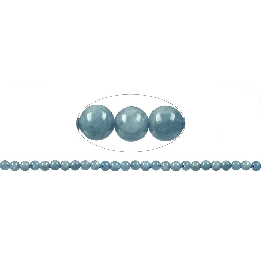 String Beads, Aquamarine, 07mm | minerals trade - gems, healing stones & jewelry