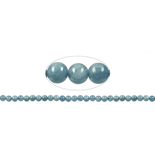 String Beads, Aquamarine, 07mm | minerals trade - gems, healing stones & jewelry