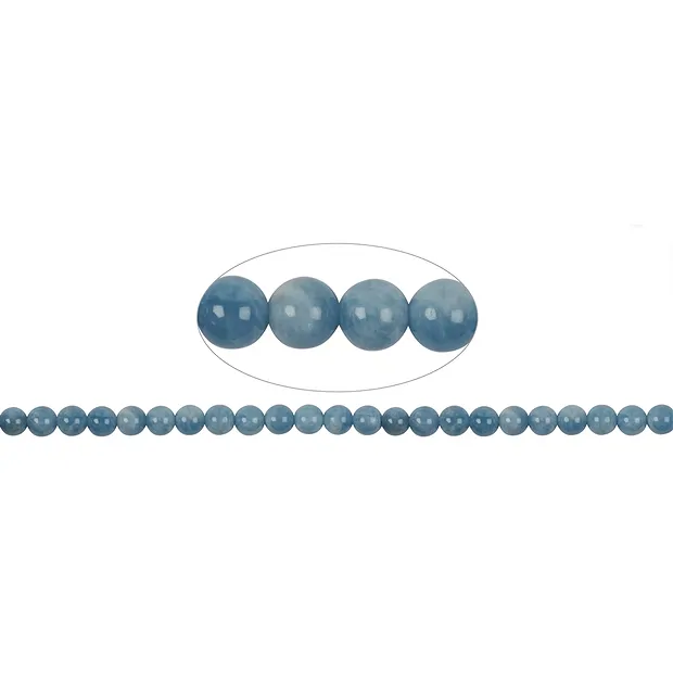 String Beads, Aquamarine, 08mm | minerals trade - gems, healing stones & jewelry