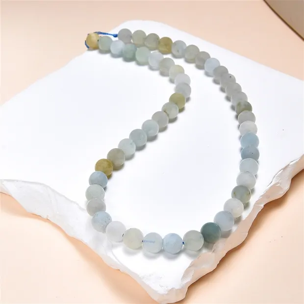 String Beads, Aquamarine/Heliodor (light), 08mm (39cm) | Marco Schreier